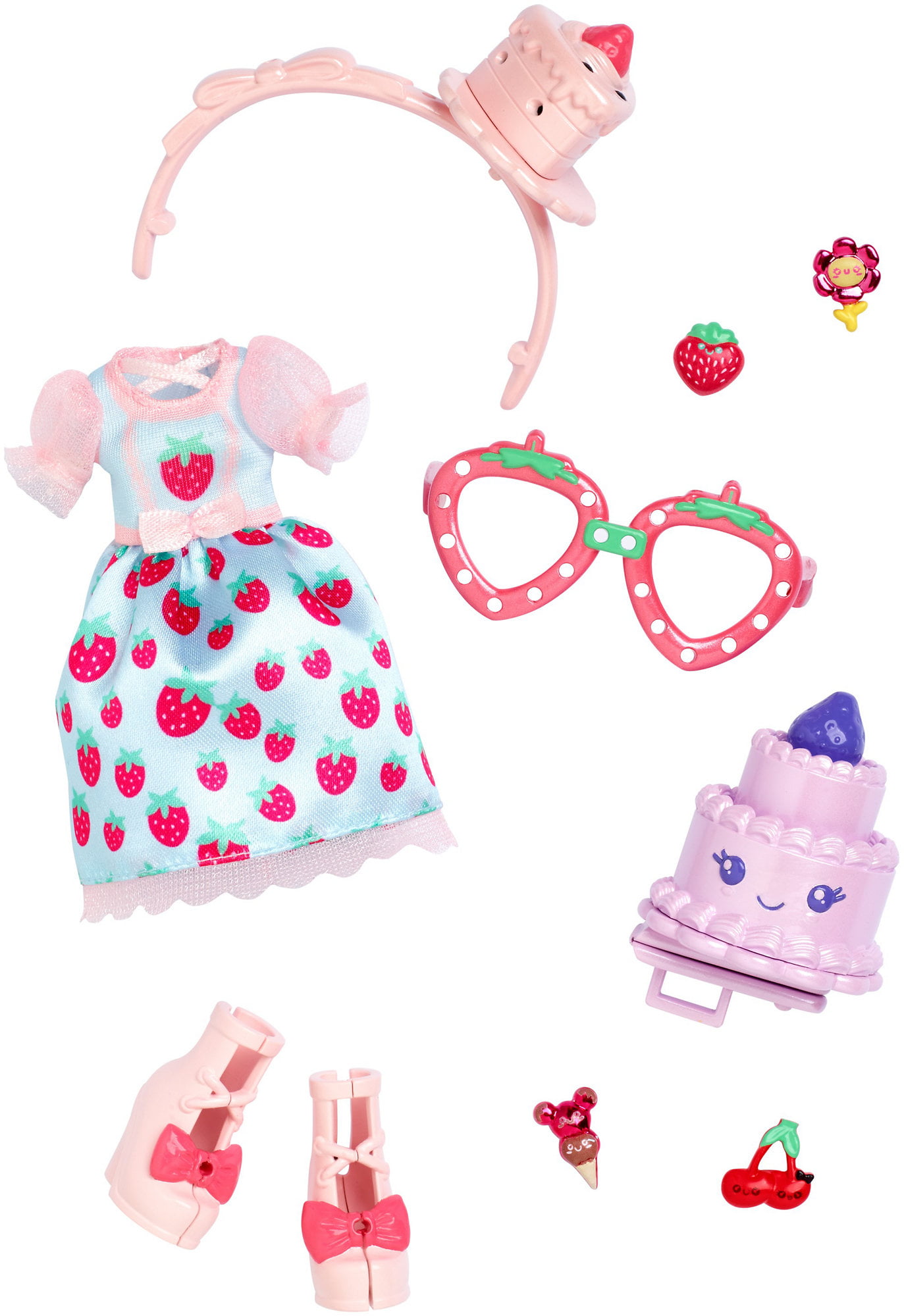 KUU KUU HARAJUKU Super Strawberry Fashion Pack By Mattel for 10" Doll New 