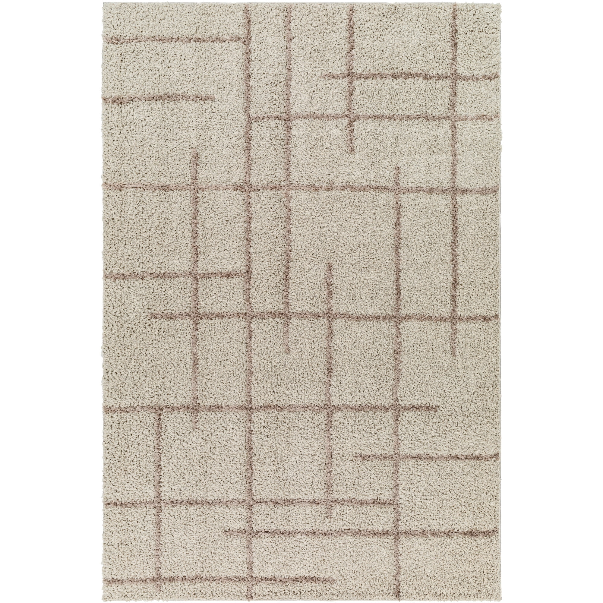Artistic Wavers Maryland Shag Area Rug, 5'3" x 7', Taupe/Brown