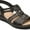 Black, variant on Women's Comfort Sandals with Cushioned Footbed | Solid color Flat Sandals for Walking