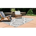 thumbnail image 6 of Unique Loom Outdoor Botanical Collection Area Rug - Medallion (3' 3" x 5' 1" Rectangle Gray/Silver), 6 of 10