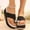 Black, variant on Miluxas Wedges Sandals for Women , Summer Shoes Sandals Open Toe Breathable Beach Platform Sandals Slip-On Straw Casual Wedges Shoes Silver 9.5(43)