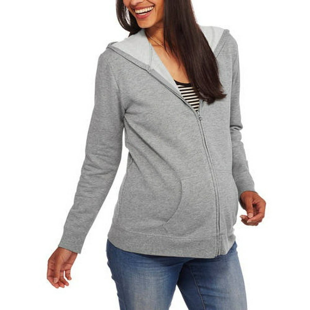 Faded Glory - Faded Glory Maternity Fleece Zip Up Hoodie Sweatshirt ...