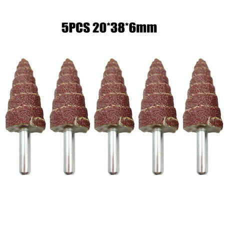 

5× Sandpaper Tapered Cone Grinding Head Polishing Sanding for Wood Plastic Metal