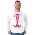 thumbnail image 4 of Breast Cancer Awareness Print Tuxedo Men's Long Sleeve Tee T Shirt Brisco Brands M, 4 of 6