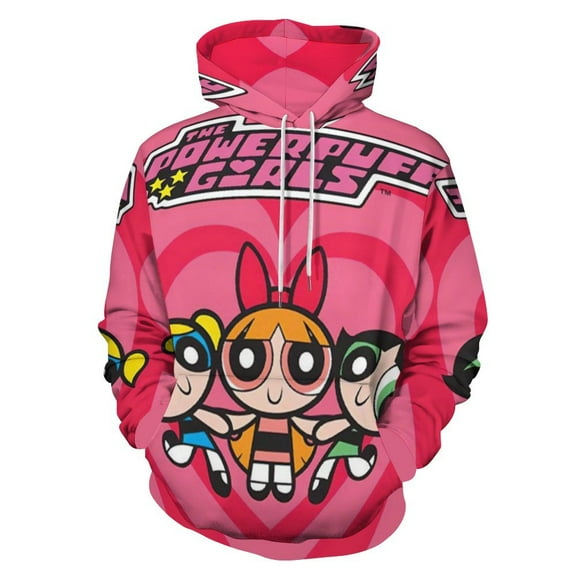 The Powerpuff Girls Unisex Sweatshirts Loose Pullover Sweater Hooded Hoodie 3D Printing Jacket Winter Fall Clothes S