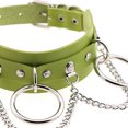 thumbnail image 4 of Qarigey Harajuku Chocker Sexy Lock Key Remaches Black Goth Punk Chokers Gothic Gargantilla Collar para mujeres Hip Hop Cosplay Ropa, zapatos y accesorios Miscelánea Verde, 4 of 6
