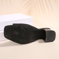 thumbnail image 6 of Abomasnow Sandals for Women Square Open Toe Chunky Heeled Mules Block Low Heel Slip On Slides, 6 of 9