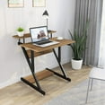 Desk for Small Spaces, Z Shaped SmallDesk, 27.5 inch Compact Desk with