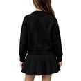 thumbnail image 4 of Amidoa Girls 2 Piece Outfits Fall Winter Clothes Solid Color Long Sleeve Top and Casual Pants Kids Clothing Sets Size Black 3-4 Years, 4 of 5