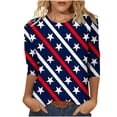 thumbnail image 2 of DailyTrove Women's Long Sleeve American Flag Ombre T-Shirt - Casual Loose Top, Chic for Cooler Days & Patriotic Events, 2 of 4