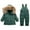 Green, variant on Odeerbi Boys Girls Winter Coat Baby Thickened Down Jacket Strap Pants Two-piece Suit