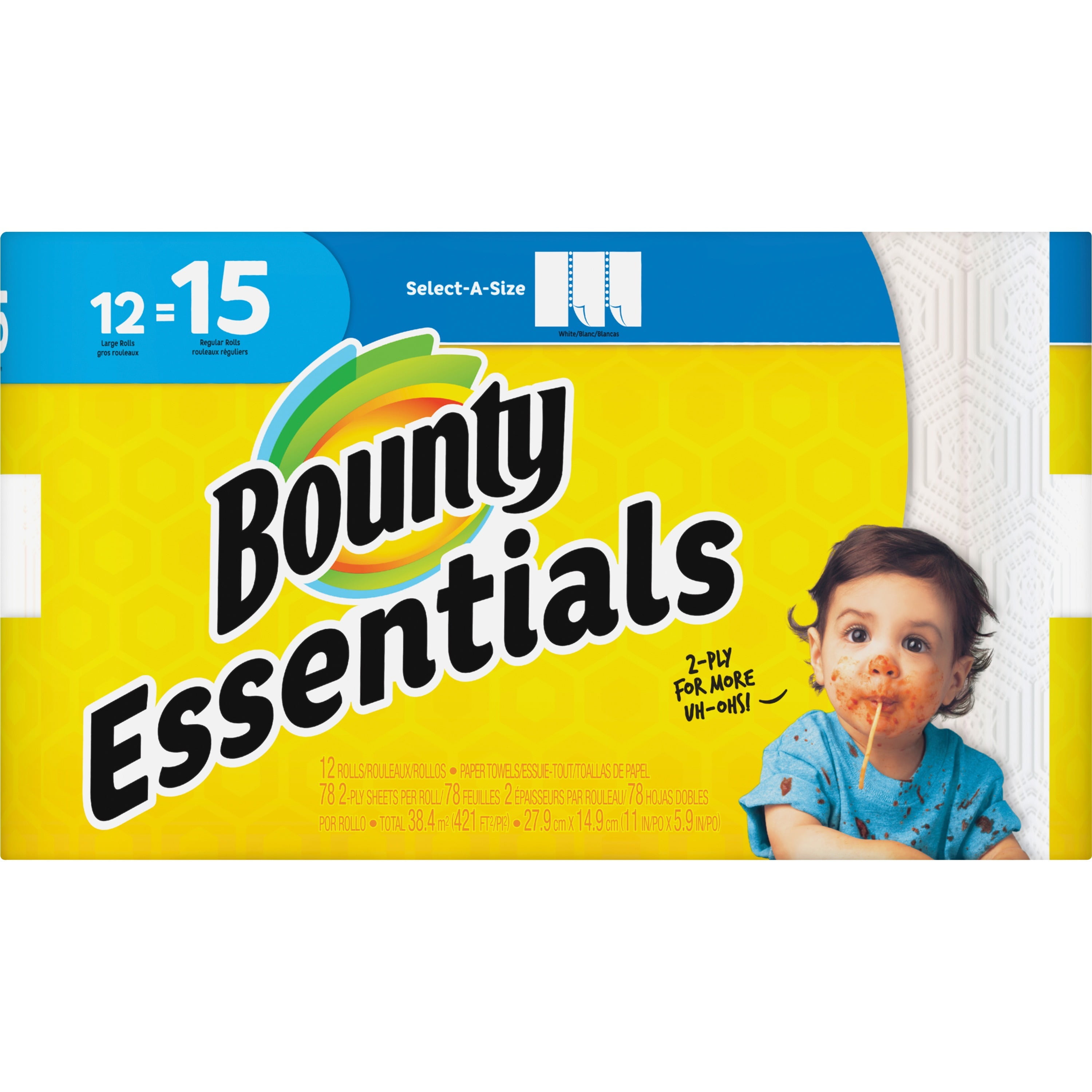 Bounty, PGC75720, Essentials Select-A-Size Towels, 936 / Carton, White
