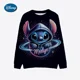 thumbnail image 3 of Sudadera con capucha de Disney Stitch para mujer, sudadera con capucha de patchwork, sudadera con estampado de rayas a la moda, camiseta de manga larga de otoño, 3 of 5