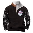 thumbnail image 1 of Sudadera sin capucha para hombre, de invierno, con cuello alto, cremallera, estampado navideño, jersey de manga larga, sudadera con capucha, blusa de poliéster para hombre, 1 of 2