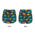 thumbnail image 3 of Balery Colorful Dinosaur Pantalones cortos deportivos para mujer con forro y dos bolsillos, elásticos, para entrenamiento, gimnasio, yoga-X-Large, 3 of 7