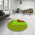 thumbnail image 4 of Ahgly Company Machine Washable Indoor Round Transitional Dark Bisque Brown Area Rugs, 4' Round, 4 of 7