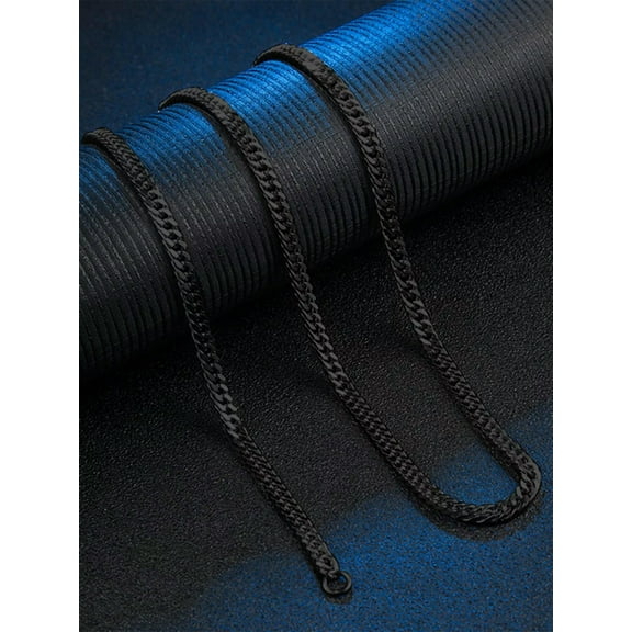 QQTDFG Black Chain Necklace, Stainless Steel Jewelry for Women Jewelry for Women Gift-default