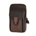 thumbnail image 2 of fankhu Canvas Men Waist Bag Casual Phone Purse Travel Zipper Belt Pouch (Coffee), 2 of 7