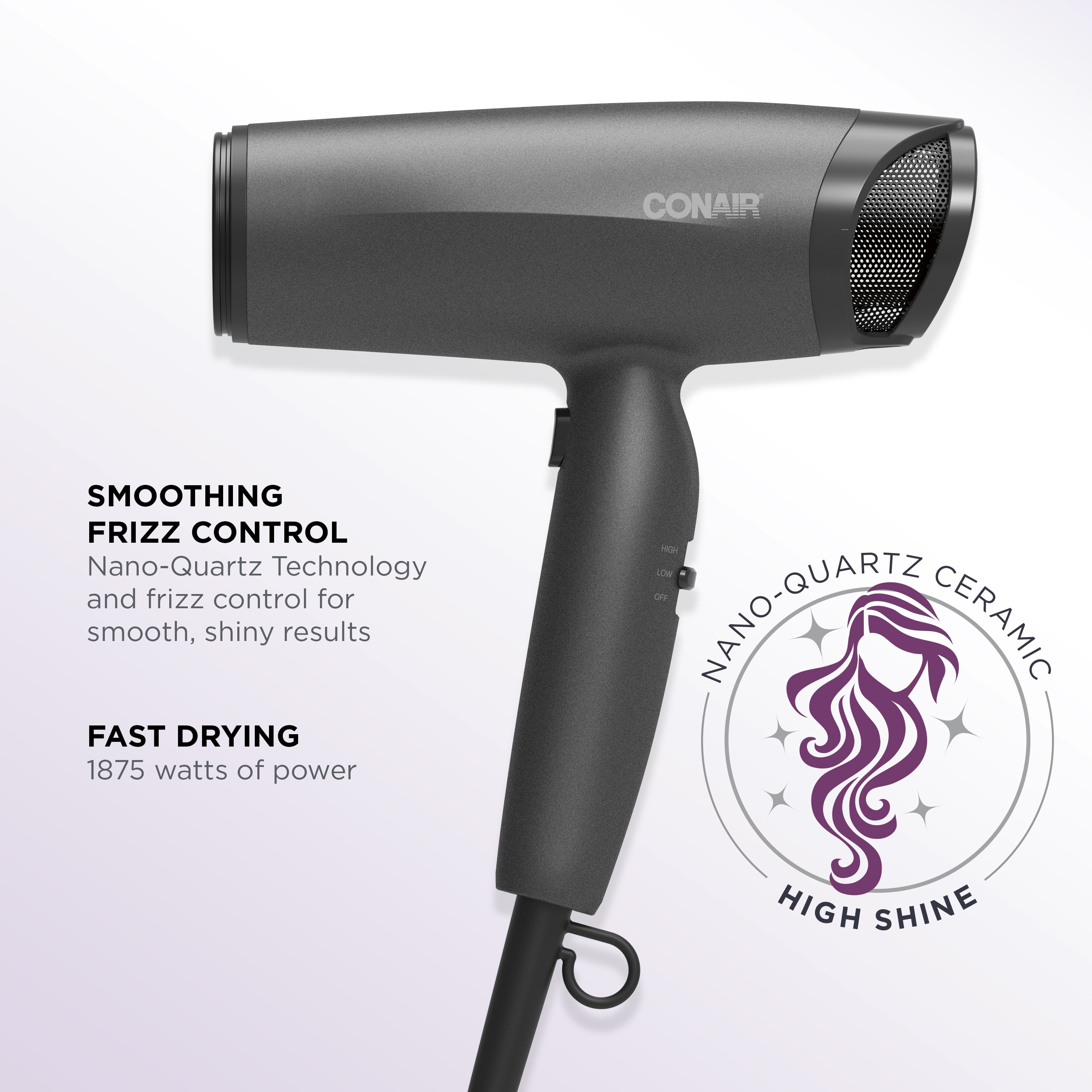 Conair Radiance Boost Hair Dryer, Nano-Quartz Technology