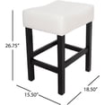 thumbnail image 3 of Christopher Knight Home Lopez Backless Leather Counter Stools, 2-Pcs Set, Ivory 2-Pcs Set Ivory, 3 of 13