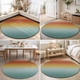 thumbnail image 4 of Small Round Rug 3Ft, Burnt Orange Teal Ombre Non-Slip Washable Circle Rugs Carpet, Modern Gradient Abstract Art Indoor Outdoor Rug Floor Mats Throw Runner for Bedroom Living Room Bathroom, 4 of 8