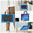 thumbnail image 4 of Lenovo Tab M10 HD 2nd Gen 10.1 Inch 2020 Case TB-X306F/TB-X306X with Pencil Holder + Built-in Kickstand + 360° Rotating Handle + Screen Protector Film, 3 Layer Rugged Heavy Duty Case,Black+Lightblue, 4 of 9
