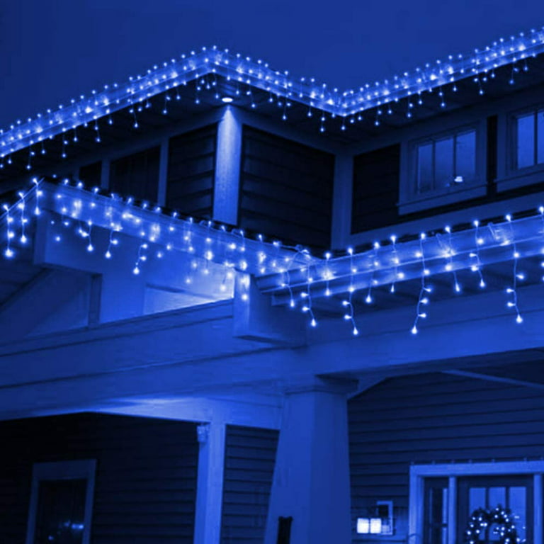 Christmas Lights Outdoor 18.57 FT 360 LED, 72 Drops with Remote, Clear  Icicle