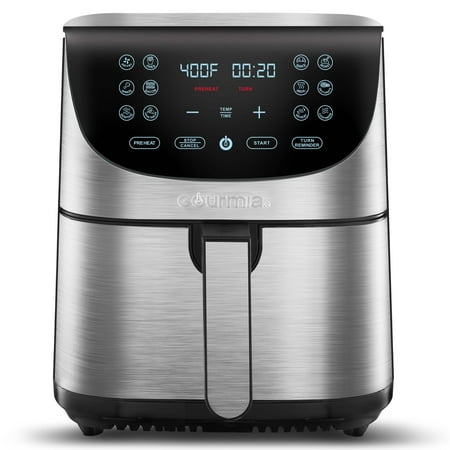 

7-Qt Digital Air Fryer with Guided Cooking Easy Clean Stainless Steel