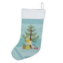 French Curly Canary Merry Christmas Christmas Stocking 13.5 in x 18 in