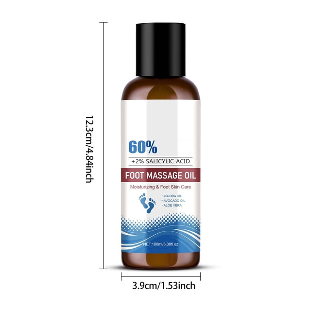 Aceite esencial para masaje de pies, aceite hidratante y nutritivo para el cuidado de la piel de los pies, 100 ml. Aceites para masaje de pies.