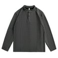 thumbnail image 1 of pstuiky Camisas casuales de manga larga para hombre, Blusa informal de manga larga con cuello vuelto y botones, estilo vintage, de color liso, con bolsillos y bolsillos para hombre xxxl, 1 of 3