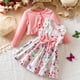 thumbnail image 1 of Cowsor Toddler Little Girls Dress And Cardigan Sets 2 Piece Floral Print Sleeveless Dress and Long Sleeve Cardigan Set, 1 of 7