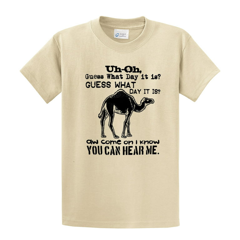 Funny Camel What Day It? Hump Day! Novelty Short Sleeve T-shirt-Tan-Small - Walmart.com