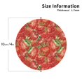 thumbnail image 3 of Kll Round Shape Drink Coasters Set Of 4,Pu Leather Absorbent Coasters Set Decorative Coffee Cup Coasters Housewarming Gift For Home Decor-Strawberry, 3 of 9