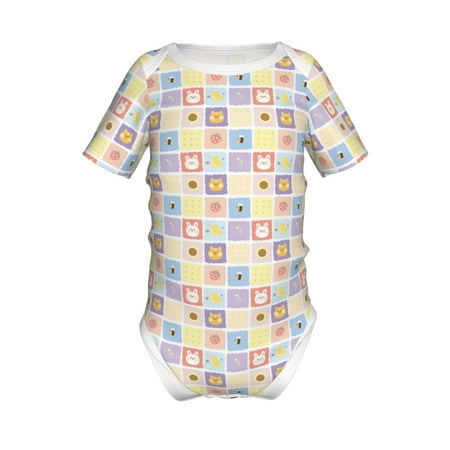 

Adobk Cat And Rabbit Print Baby Climbing Clothes Jumpsuit Rompers Classic Rompers Child Short sleeve Bodysuits-12 Months