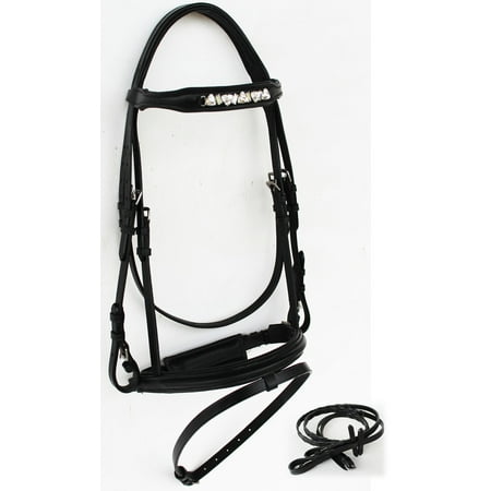 Pony Dressage Bridle - Horse English Leather COB Jumping Hunter Dressage Show Bridle Schooling 803S04-C