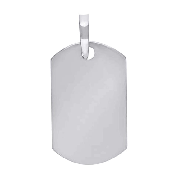 925 Sterling Silver Mens Animal Pet Dog Tag Engraveable Charm Pendant 20.4x8.5mm Wide Necklace for Men