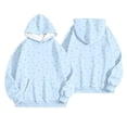 thumbnail image 4 of RUTAYY Women's Floral Print Hoodie Drawstring Long Sleeve Pocket Lightweight Casual Pullover Tops Blue, 4 of 5