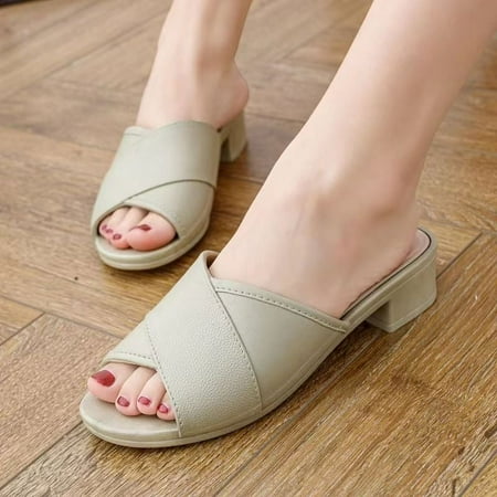 Bedroom with Heel House Shoes for Women 2024 Home Woman Slippers Slides Summer Open Toe Sandals Indoor on Promotion Top Designs