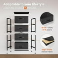 thumbnail image 6 of CHIC HOUSE 4 Drawer Dresser, Fabric Storage Tower with Wood Top, Small Dresser with Drawers for Bedroom, Closet, Entryway, Black, 6 of 7