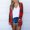 Red, variant on Women's Sweaters Under $10 Lightweight Cardigan Solid Color Striped Stitching Long-Sleeved Cardigan Button Coat Printed Plaid Sweater Coat