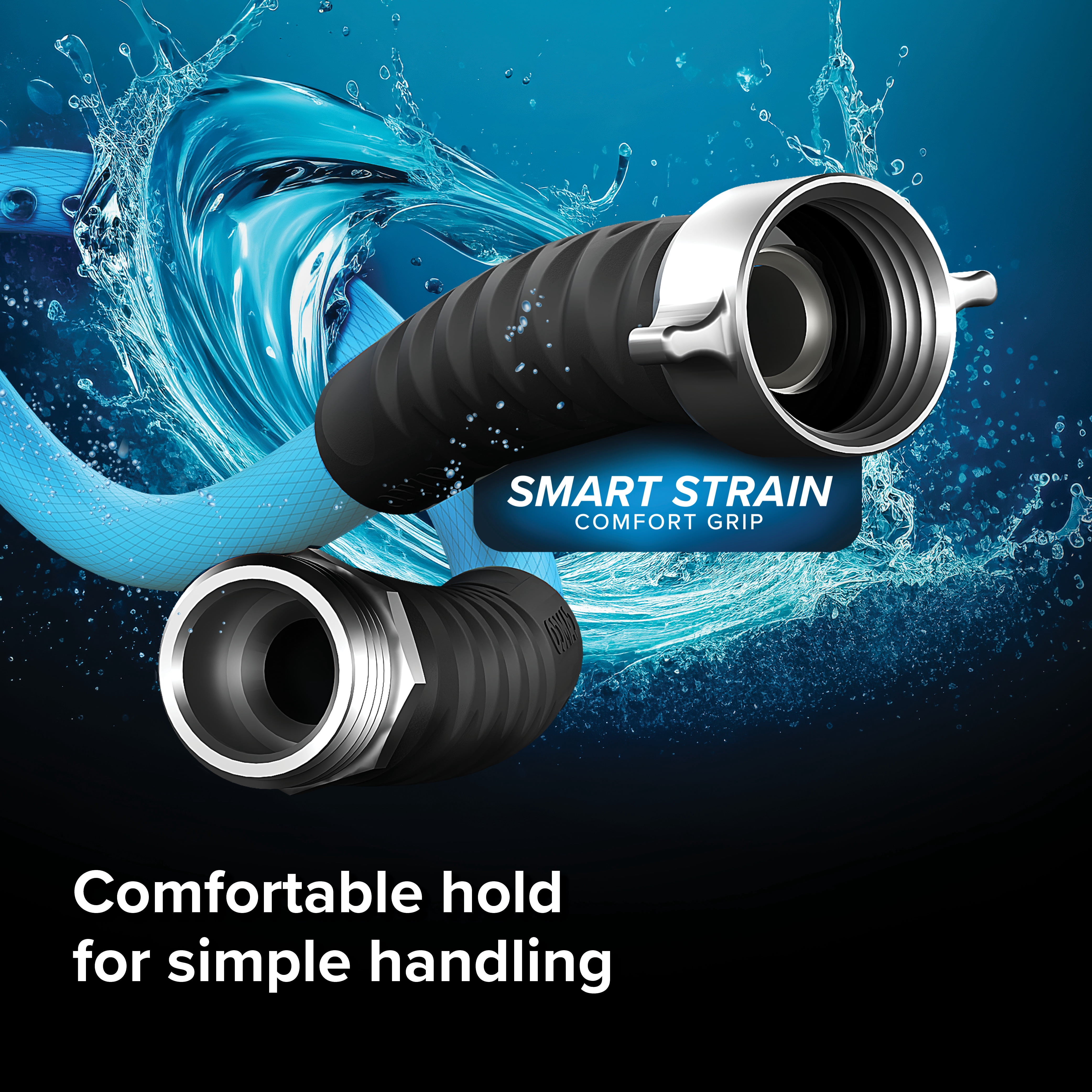 Camco EvoFlex 35-Foot RV Drinking Water Hose - Ultra-Flexible Design - PVC, Blue (22595)
