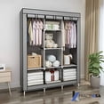 thumbnail image 2 of Closet Ropero Rack Armable Guardaropa Recamara Organización Color Gris Claro, 2 of 6