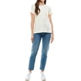 thumbnail image 2 of Women's Basic Solid Crew Neck T Shirt, Small, Ivory, 2 of 5