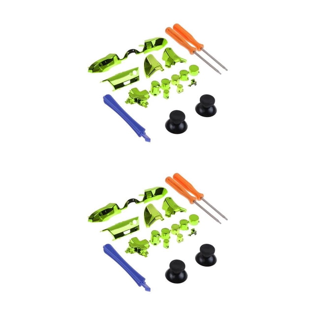 Sidaley Juego de botones completamente chapados, gatillos de parachoques, reemplazo de destornillador Dpad LB RB LT RT para controlador One Verde 2piezas