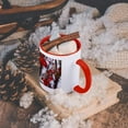 thumbnail image 5 of 3dRose, Bohemian waxwings feeding on mountain ash berries, Montana, USA, 11oz Two-Tone Red Mug, 5 of 7