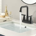 thumbnail image 4 of KINGTACK Bathroom Sink Faucet, 4 inch Matte Black Bathroom Faucets with Pop-up Drain and Supply Lines, Stainless Steel 2-Handle Centerset Faucet for Bathroom Faucet 3 Hole, 4 of 10