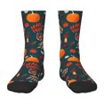thumbnail image 1 of Kdxio Autumn with Pumpkins Print Children's Socks for Daily Wear and Sports Use Colorblock Mid-Calf Design Breathable Material, 1 of 5