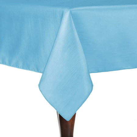 

Ultimate Textile (2 Pack) Reversible Shantung Satin - Majestic 54 x 54-Inch Square Tablecloth - for Weddings Home Parties and Special Event use Light Baby Blue