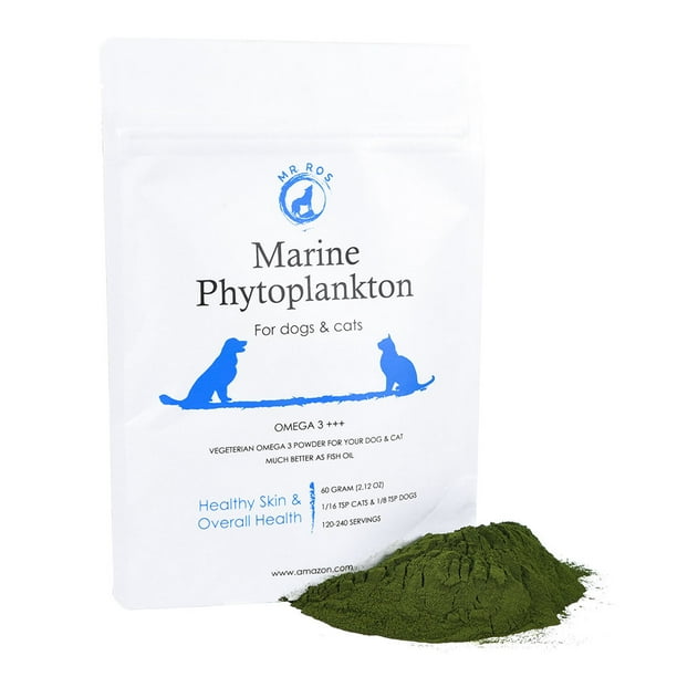 Mr Ros Marine Phytoplankton Omega 3 Pets Non Fish Oil Vegetarian Superfood Powder Dogs 120 Servings Walmart Com Walmart Com